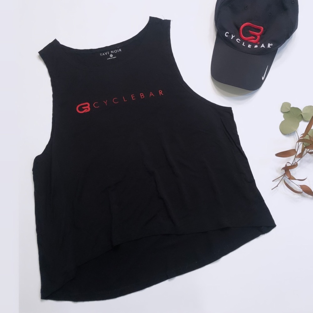 Cyclebar x Tavi Noir black sweat wicking tank top